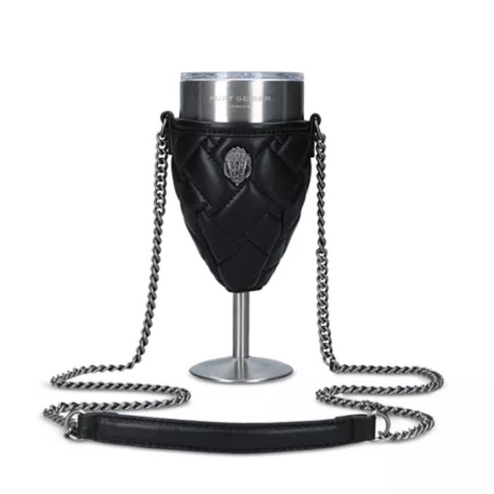 Kurt Geiger Leather Crossbody Wine Glass Holder